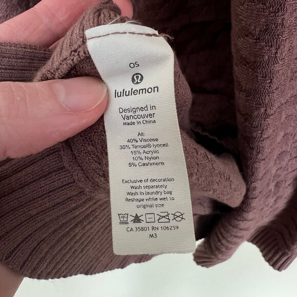 Lululemon Divinity Poncho Cashmere Woven Knit Cable Scarf Cardigan Sweater Shawl - Picture 9 of 12